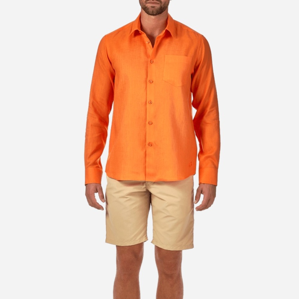 Like new 100% linen orange Vilebrequin Shirt - M